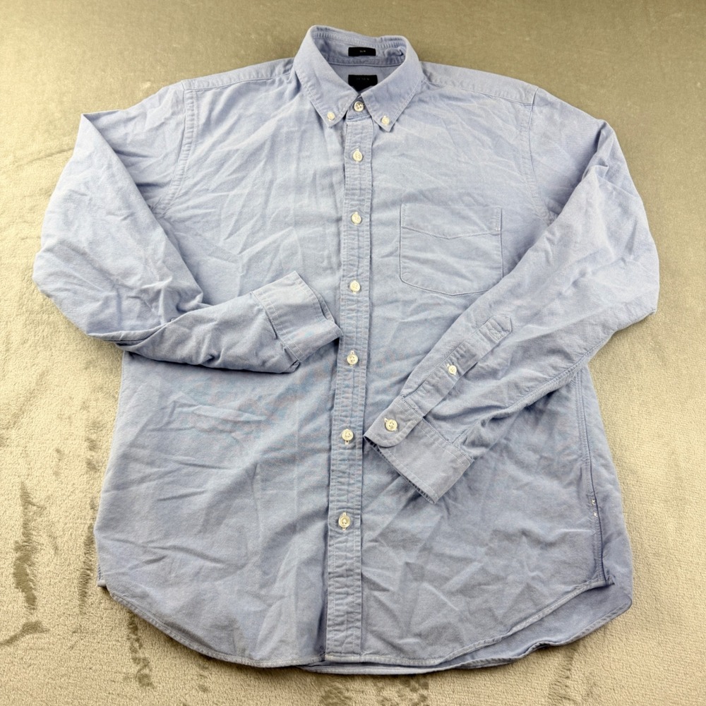 J.Crew Oxford Slim Fit Button Down Shirt Men's Medium Blue Long Sleeve Cotton